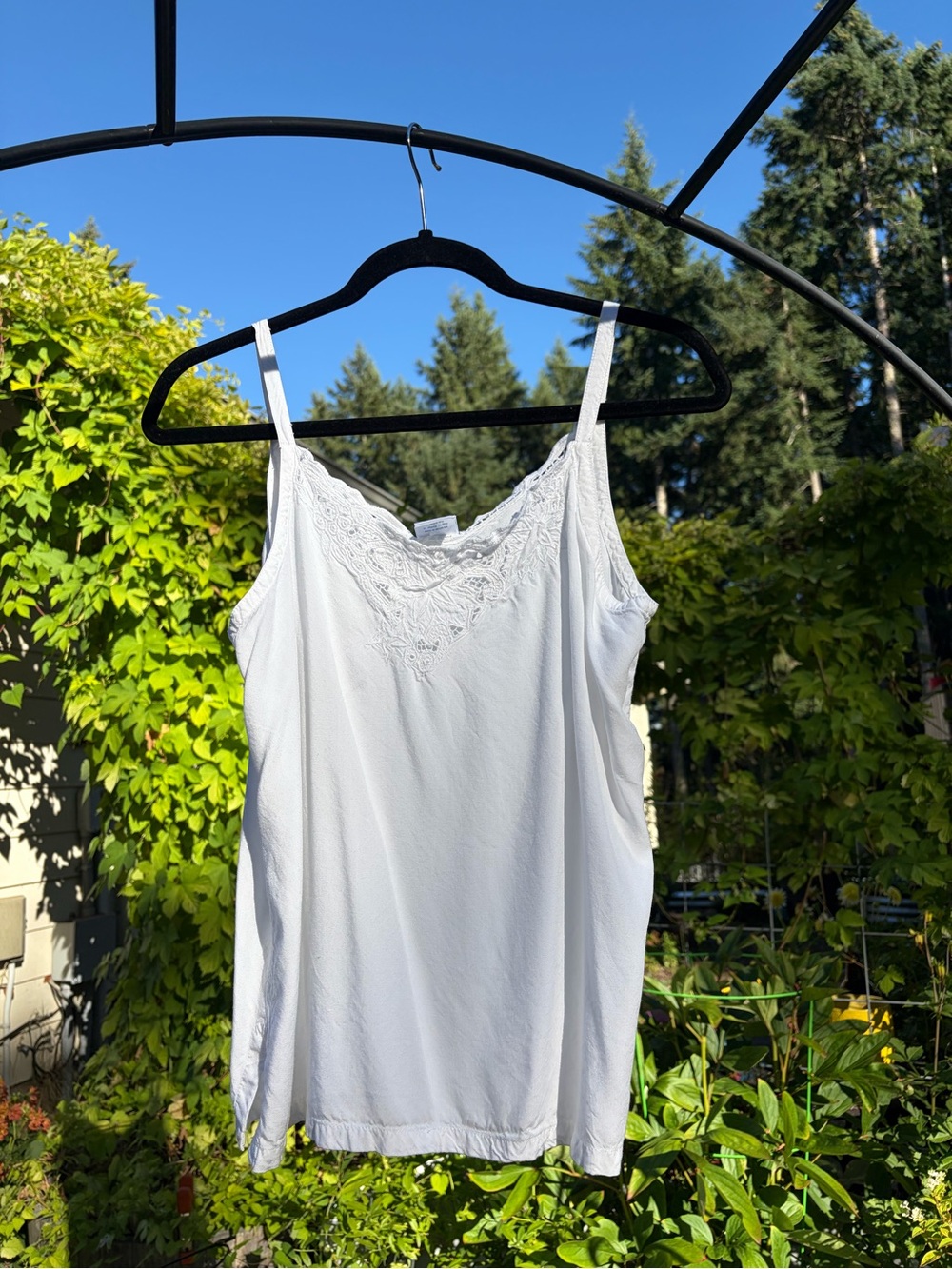 Nomadic Traders White Lace-Trim Tank Top